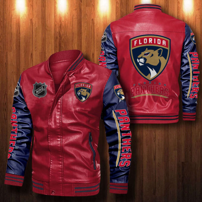 Florida Panthers Leather Bomber Jacket