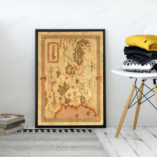 Gaming Narnia Vintage Style Map Area Poster
