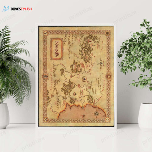 Gaming Narnia Vintage Style Map Area Poster