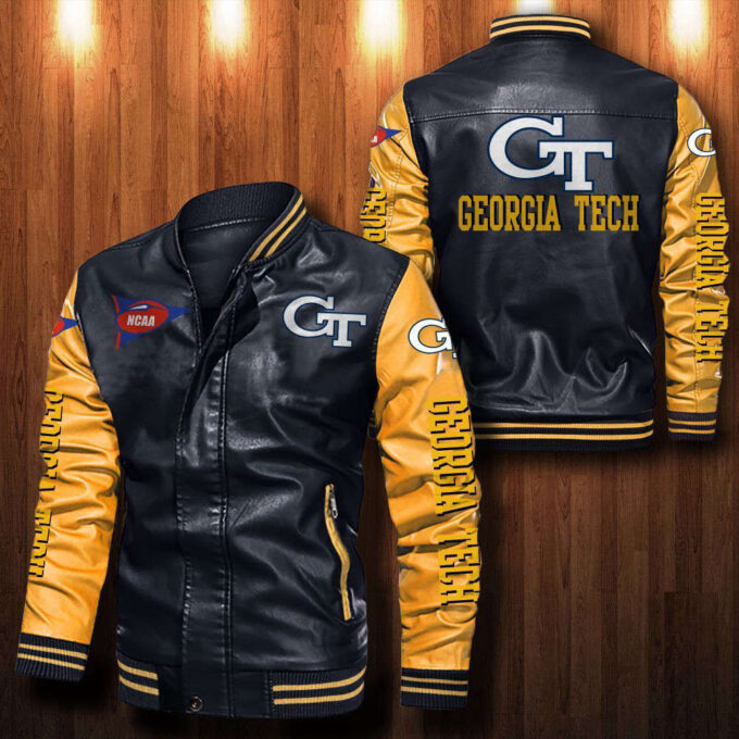 Georgia Tech Yellow Jackets Leather Bomber Jacket