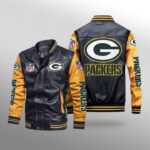 Green Bay Packers Leather Bomber Jacket