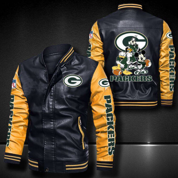 Green Bay Packers Leather Bomber Jacket