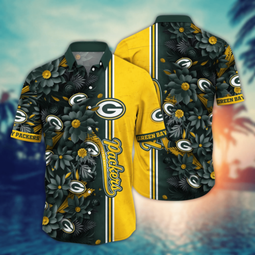 Green Bay Packers NFL Flower Hawaii Shirt   For Fans, Custom Summer Football Shirts
