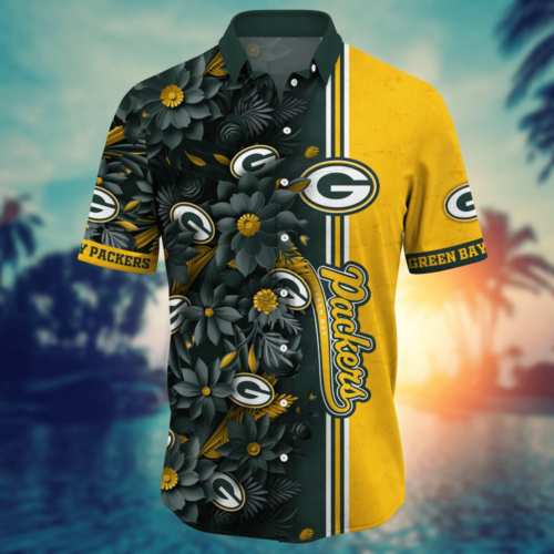 Green Bay Packers NFL Flower Hawaii Shirt   For Fans, Custom Summer Football Shirts