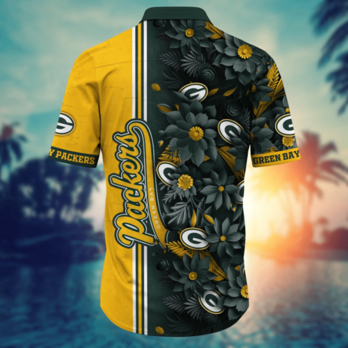 Green Bay Packers NFL Flower Hawaii Shirt   For Fans, Custom Summer Football Shirts