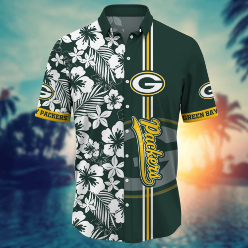 Green Bay Packers NFL Flower Hawaii Shirt   For Fans, Summer Football Shirts