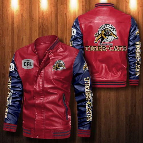 Hamilton Tiger Cat Leather Bomber Jacket
