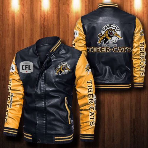 Hamilton Tiger-Cats Leather Bomber Jacket