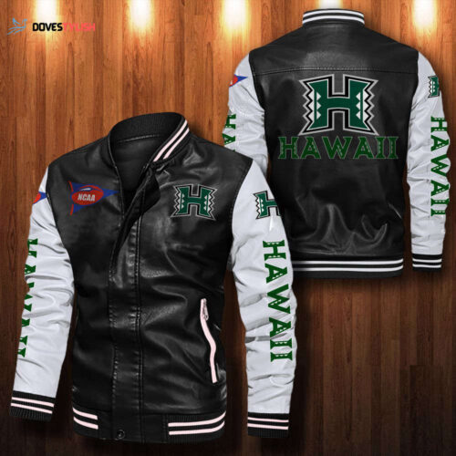 Hawaii Rainbow Warriors Leather Bomber Jacket