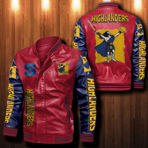 Highlanders Rugby Leather Bomber Jacket
