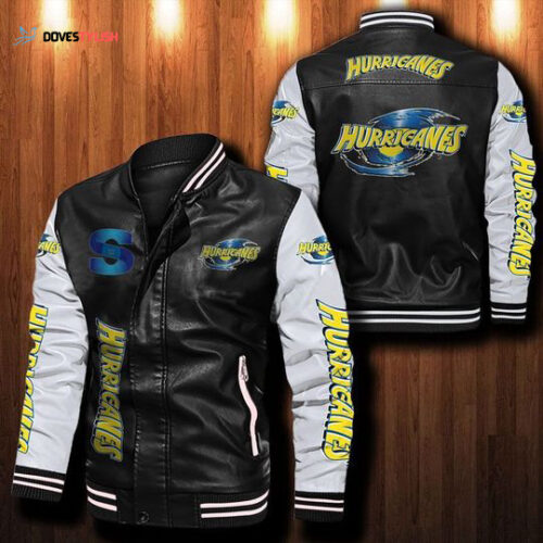 Hurricanes Rugby Leather Bomber Jacket