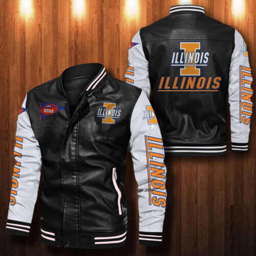 Illinois Fighting Illini Leather Bomber Jacket