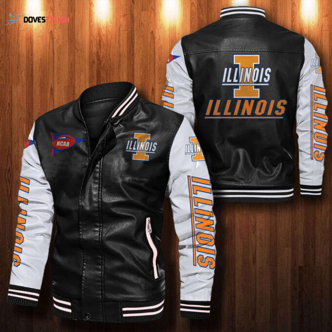 Illinois Fighting Illini Leather Bomber Jacket