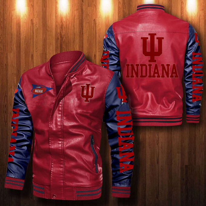 Indiana Hoosiers Leather Bomber Jacket