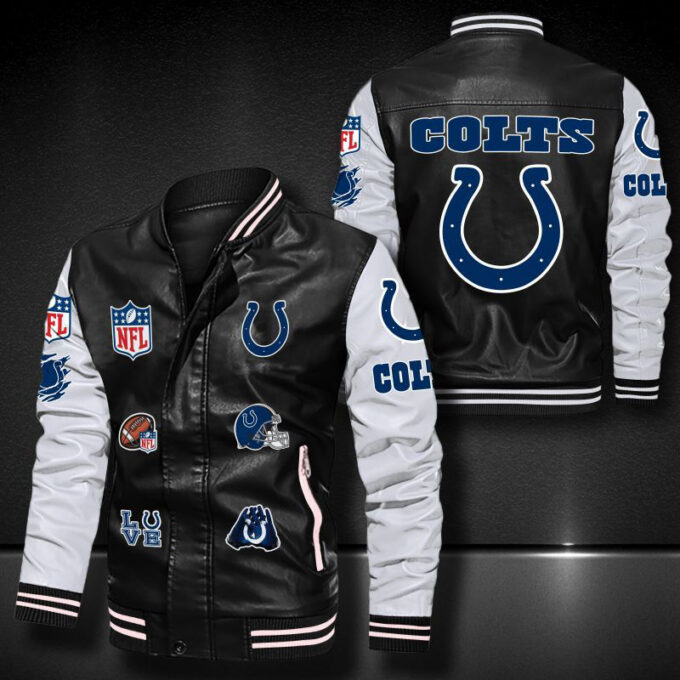 Indianapolis Colts Leather Bomber Jacket