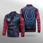 Indinapolis Colts Leather Bomber Jacket