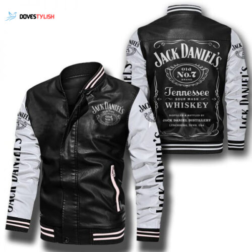 Jack Daniels Tennesse Whiskey Leather Bomber Jacket