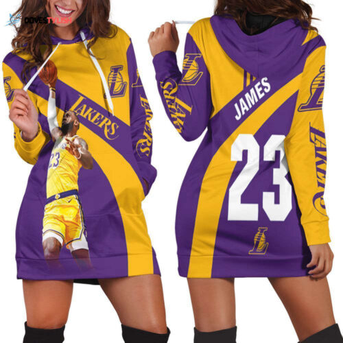King James Los Angeles Lakers Hoodie Dress For Women