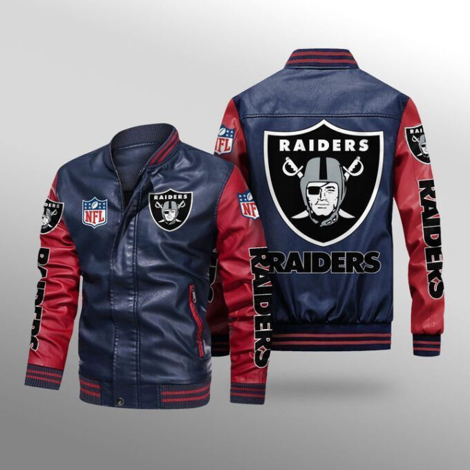 Las Vegas Raiders Leather Bomber Jacket