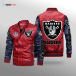 Las Vegas Raiders Leather Bomber Jacket