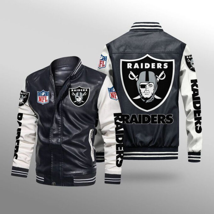 Las Vegas Raiders Leather Bomber Jacket