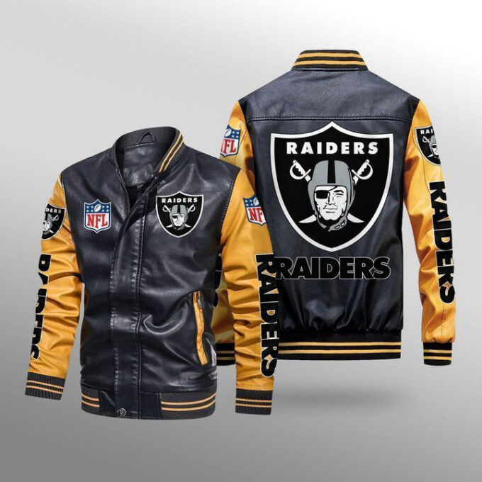 Las Vegas Raiders Leather Bomber Jacket