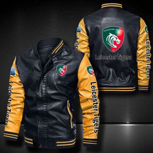 Leicester Tigers Leather Bomber Jacket