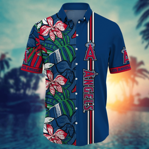 Los Angeles Angels MLB Flower Hawaii Shirt   For Fans, Summer Football Shirts