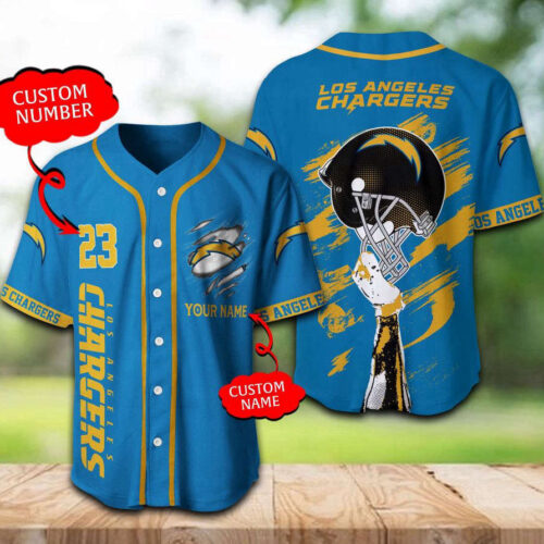 Los Angeles Chargers 3D NFL Personalized Baseball Jersey  For Men Women
