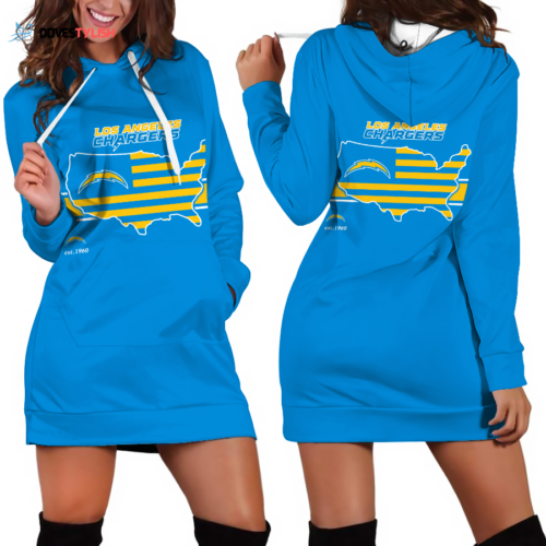 Los Angeles Chargers Hoodie Dress For Women
