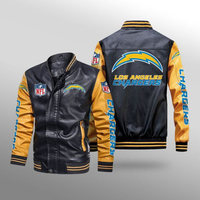 Los Angeles Chargers Leather Bomber Jacket