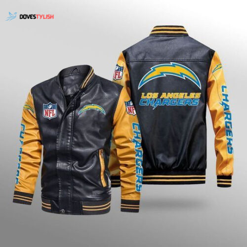 Los Angeles Chargers Leather Bomber Jacket