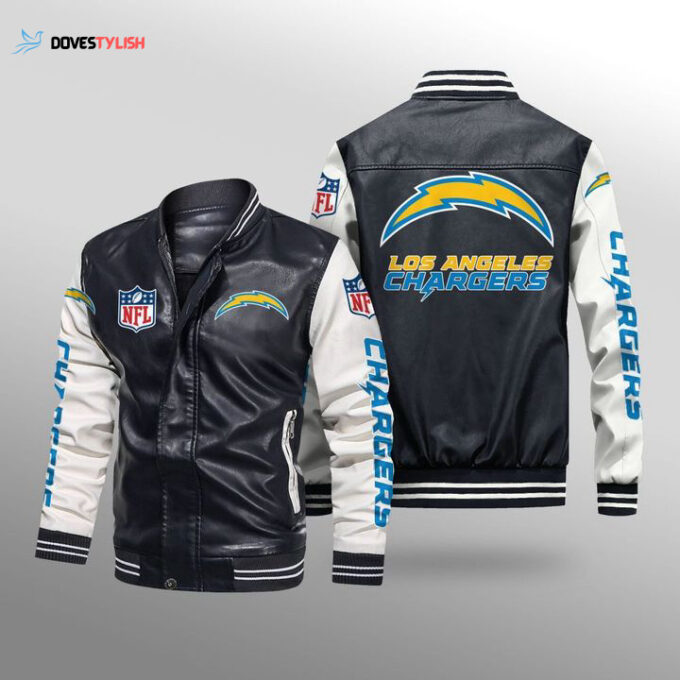 Los Angeles Chargers Leather Bomber Jacket