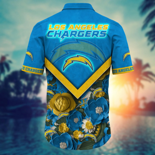 Los Angeles Chargers NFL Flower Hawaii Shirt   For Fans, Custom Summer Football Shirts