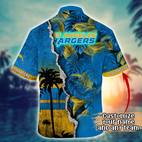 Los Angeles Chargers NFL Flower Hawaii Shirt   For Fans, Custom Summer Football Shirts