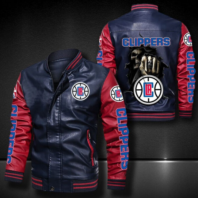 Los Angeles Clippers Leather Bomber Jacket