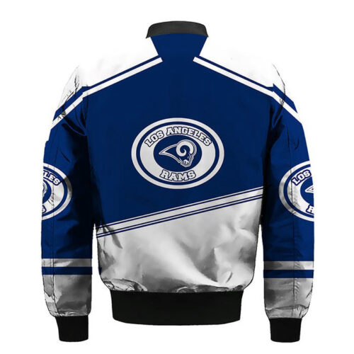 Los Angeles Rams Blue Silver Bomber Jacket