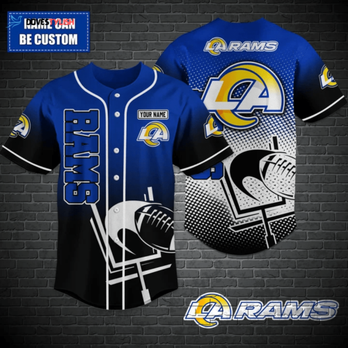 Los Angeles Rams Personalized Baseball Jersey BJ0191