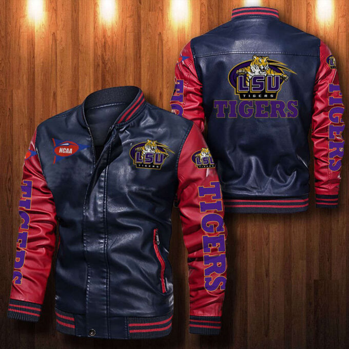 Lsu Tigers Leather Bomber Jacket
