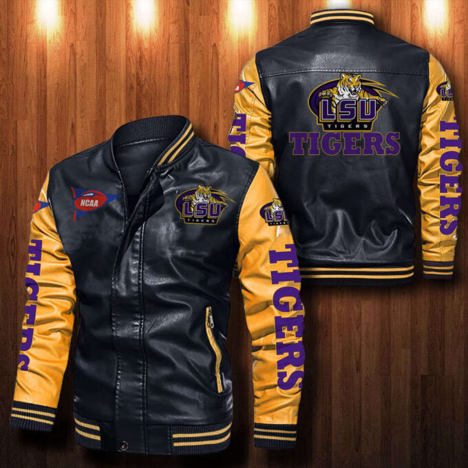 Lsu Tigers Leather Bomber Jacket