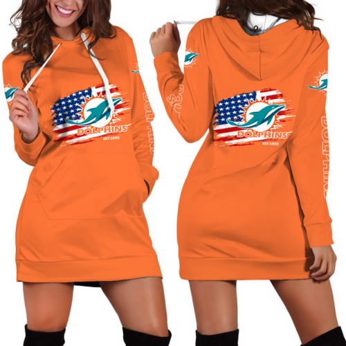 Miami Dolphins Hoodie Dress For Women