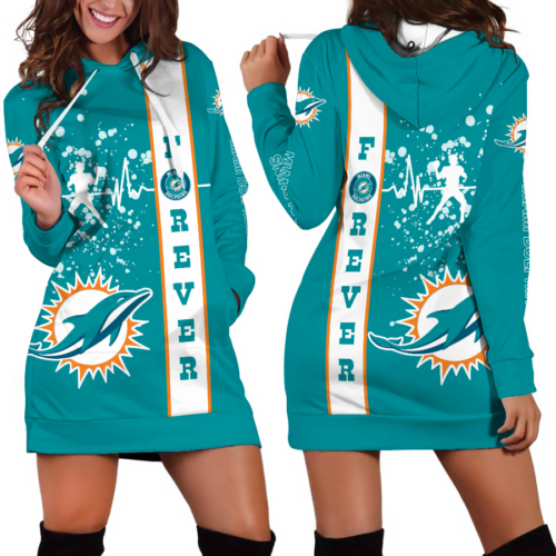 Miami Dolphins Hoodie Dress For Women