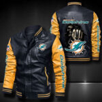 Miami Dolphins Leather Bomber Jacket