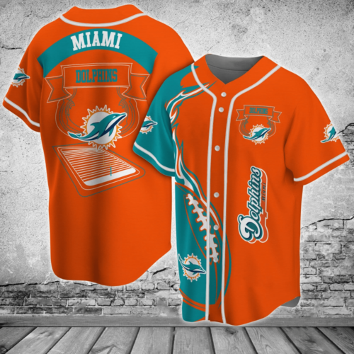 Miami Dolphins NFL Baseball Jersey Shirt For Men Women