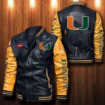 Miami Hurricanes Leather Bomber Jacket