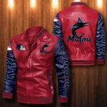 Miami Marlins Leather Bomber Jacket