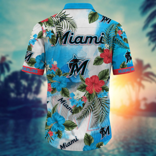 Miami Marlins MLB Flower Hawaii Shirt   For Fans, Summer Football Shirts