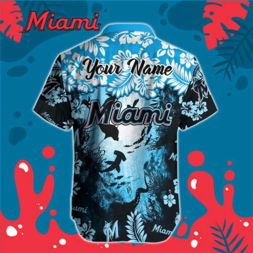 Miami Marlins MLB-Hawaiian Shirt Custom  For Men Women