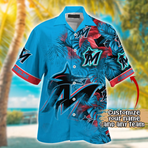 Miami Marlins MLB Summer Hawaii Shirt And TShirt, Custom Football Shirts