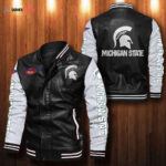 Michigan State Spartans Leather Bomber Jacket